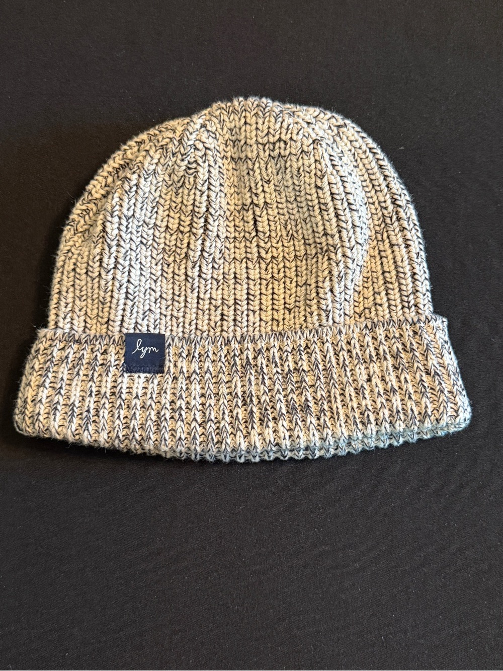 Love Your Melon Marled Beanie in Cream & Gray